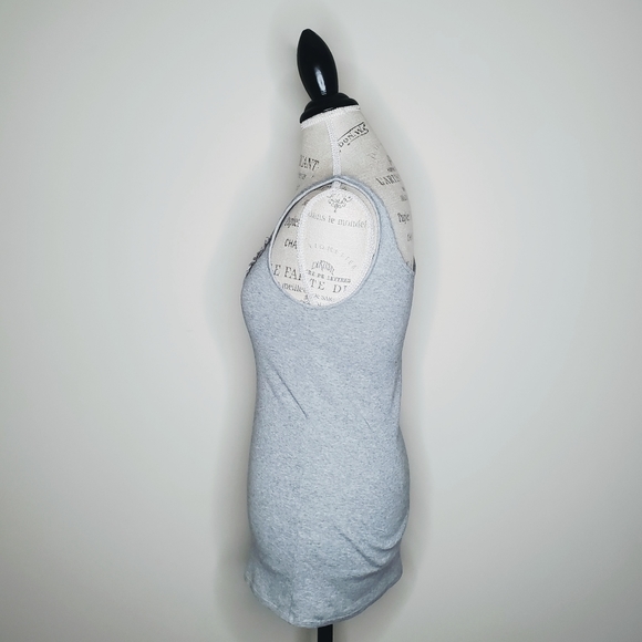 Eileen Fisher | Gray Tank with Tulle Floret Design - Picture 4 of 13